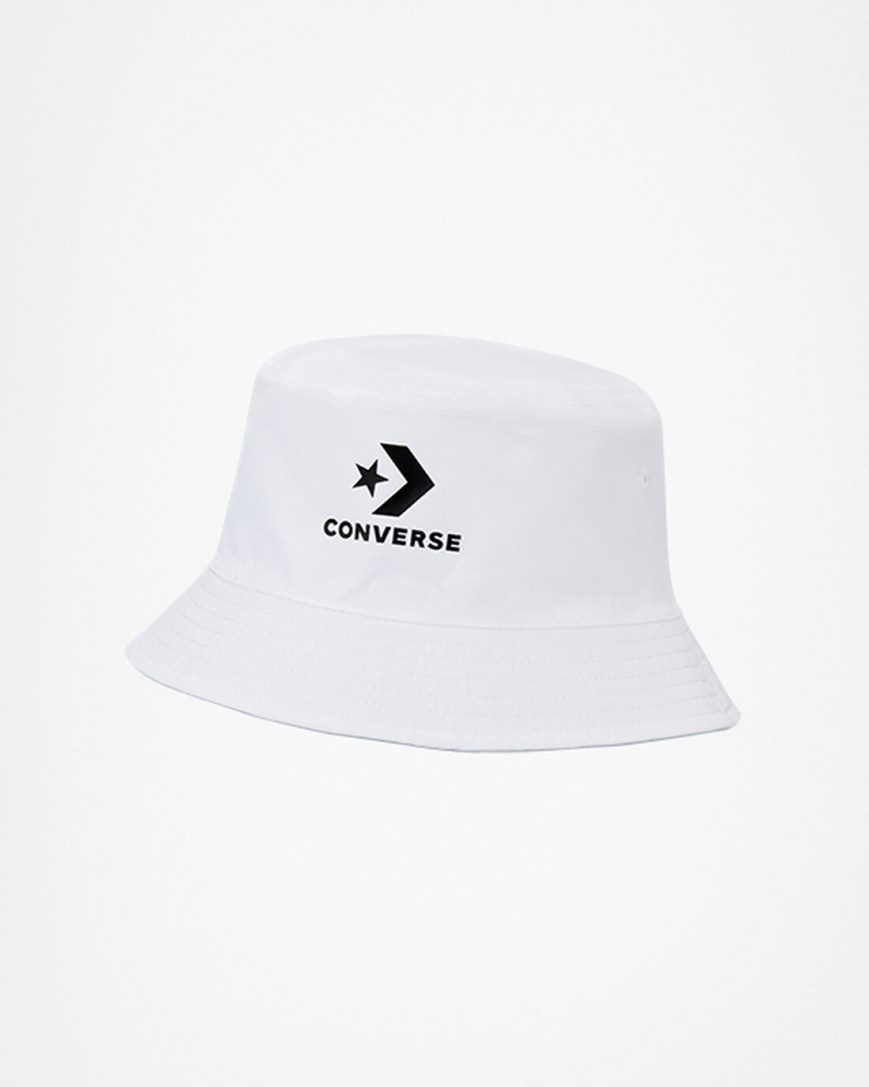 Women's Converse Star Chevron Logo Reversible Bucket Hats White | AU 98E10A